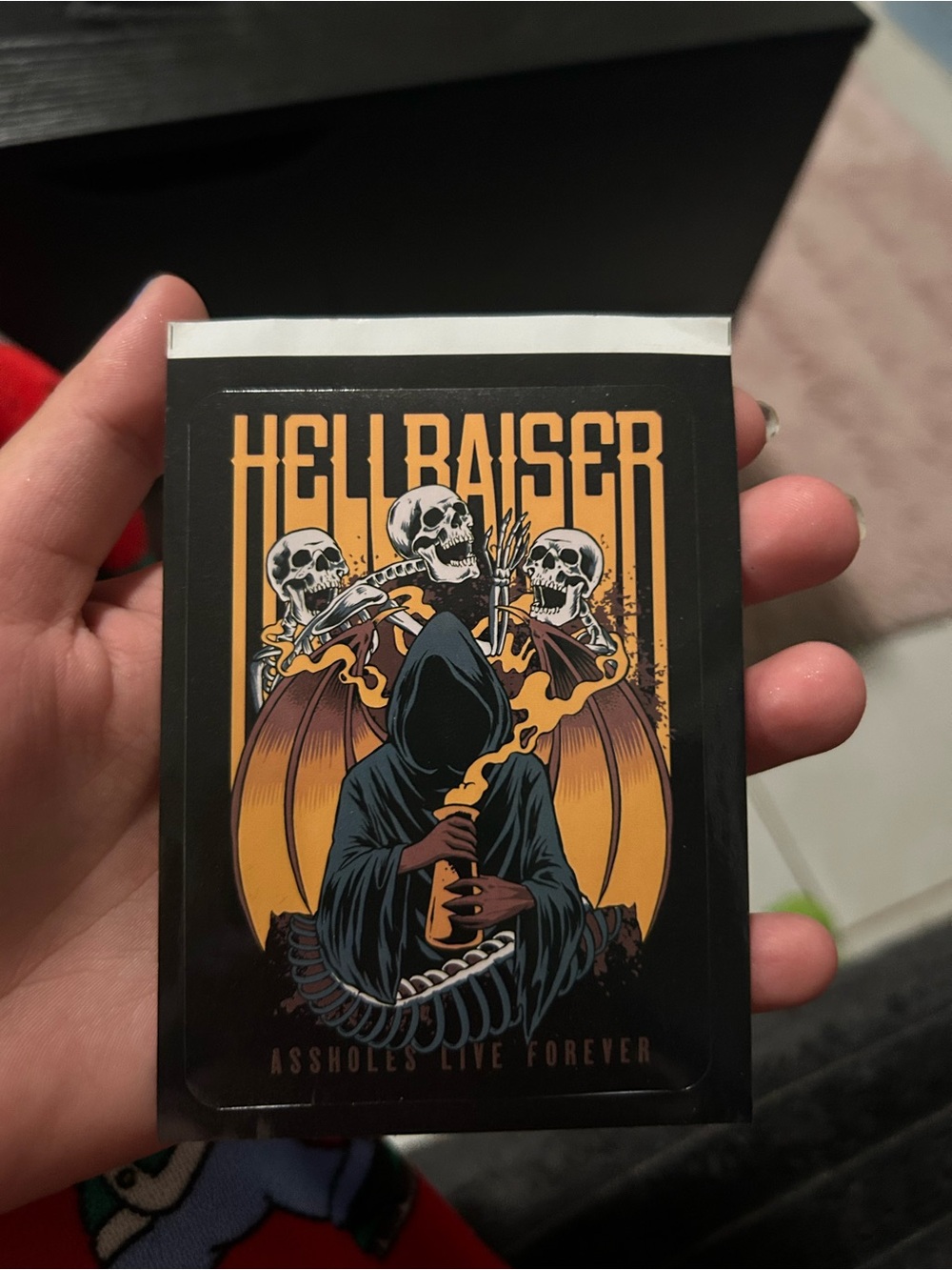 Hellraiser Sticker - Black & Orange Hooded Reaper Graphic